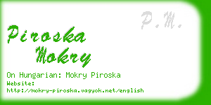 piroska mokry business card